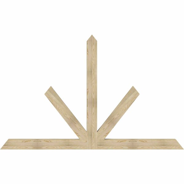 Ekena Millwork Saratoga Rough Sawn Timber Gable Bracket, Douglas Fir, 108"W x 68"H x 4"D x 6"F, 15/12 Pitch GBW108X68X0406SAR00RDF - main